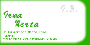 irma merta business card